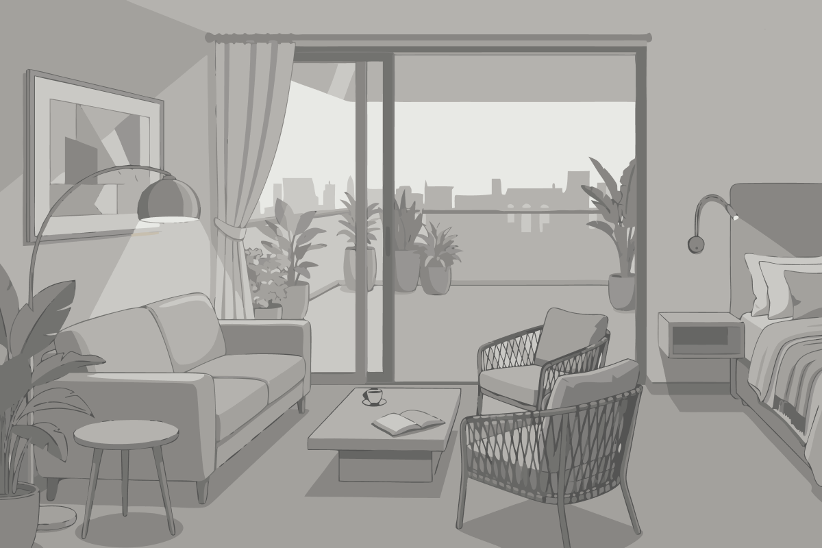 Apartment mit 1 Schlafzimmer und Terrasse